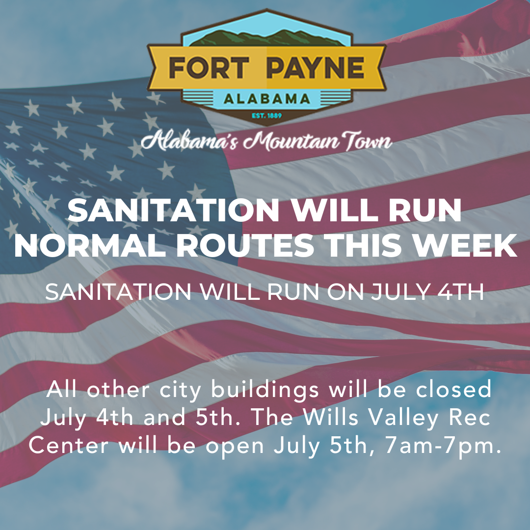 4th of July Sanitation Schedule