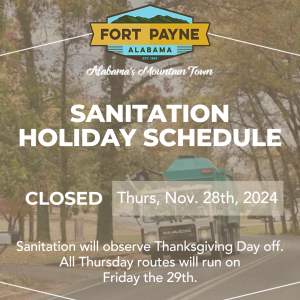 Thanksgiving Sanitation Schedule